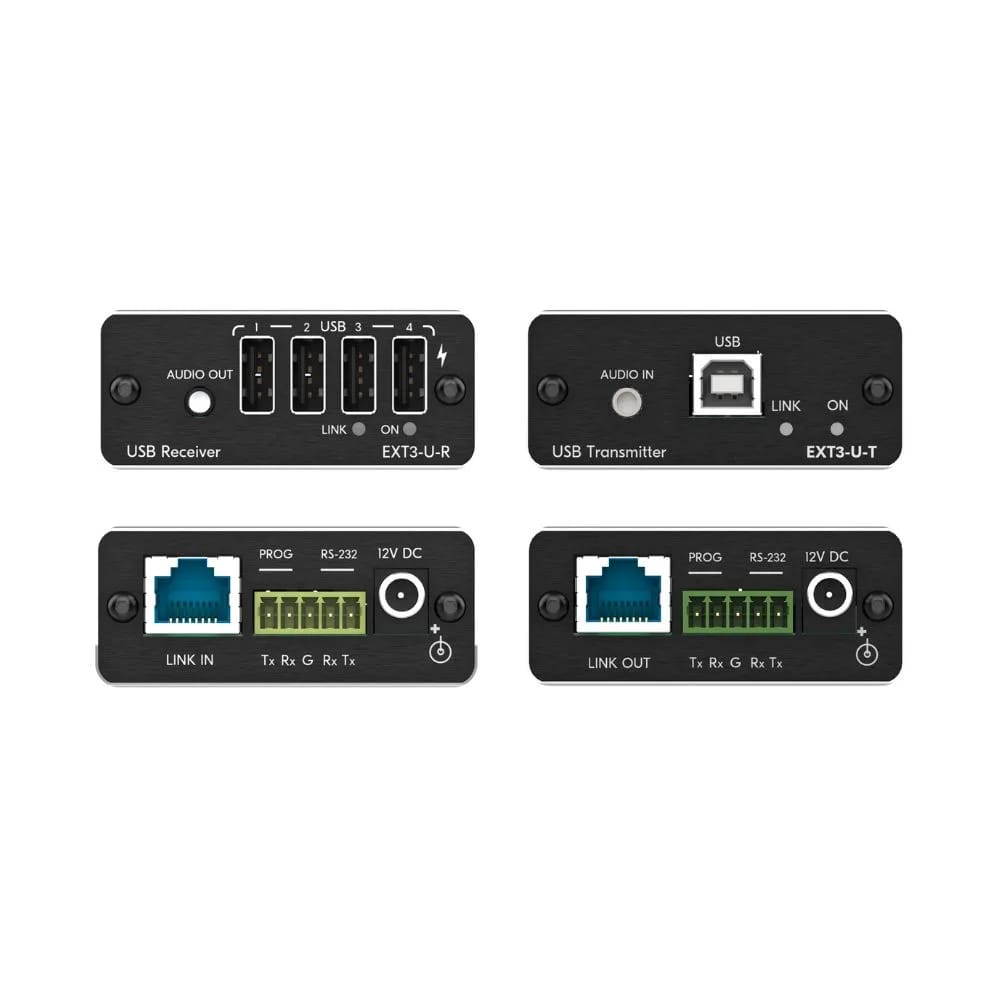 USB 2.0 with RS-232 & Audio PoC extender over extended-reach HDBT