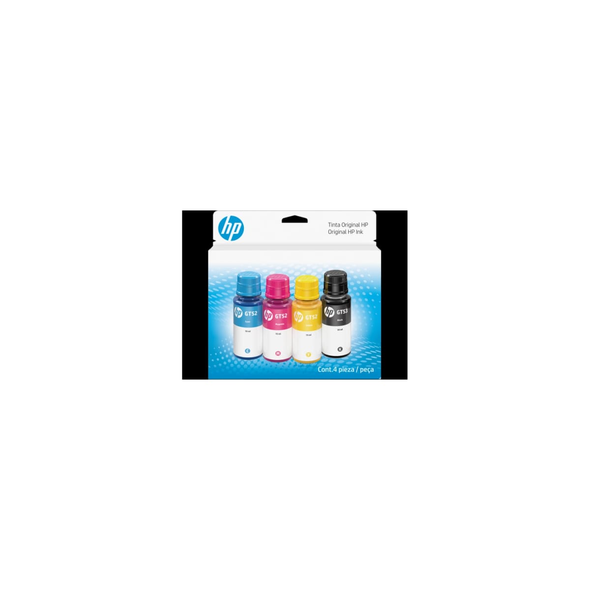 Botella de tinta HP GT53/GT52 Negra Cian Magenta Amarilla Pack de 4