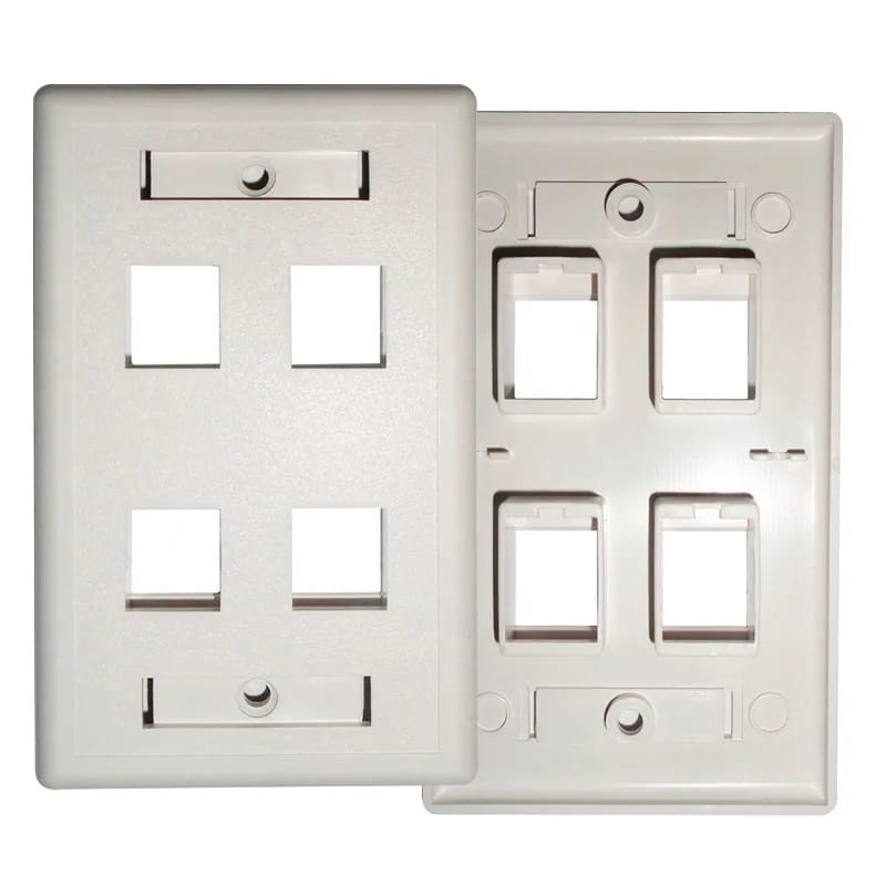 Face Plate GLC 4 Puertos Cat 5E/6 RJ45