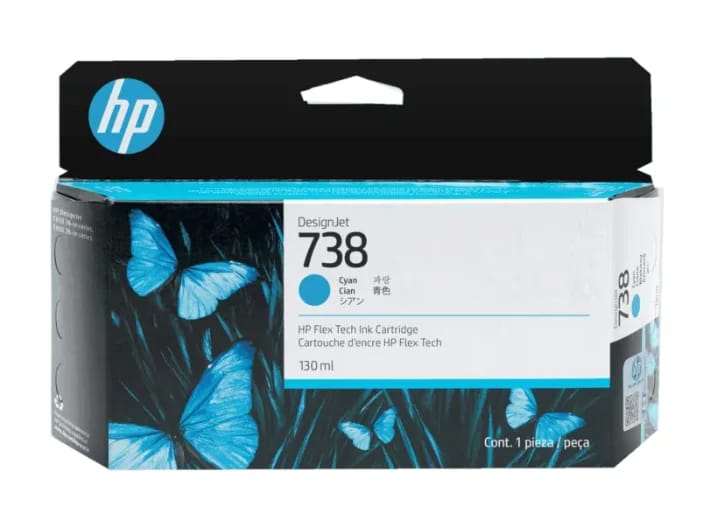 498N5A HP 738 130-ml Cyan DesignJet Ink