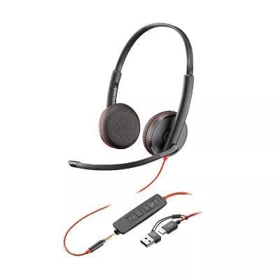 Poly HEADSET Blackwire 3225 USB-C+3.5MM PLUG + USB-C/A ADAPTER (BULK)