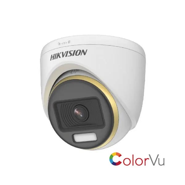 Cámara Turbo HD turret ColorVu Hikvision DS-2CE70DF3T-PF 2MP 2.8mm