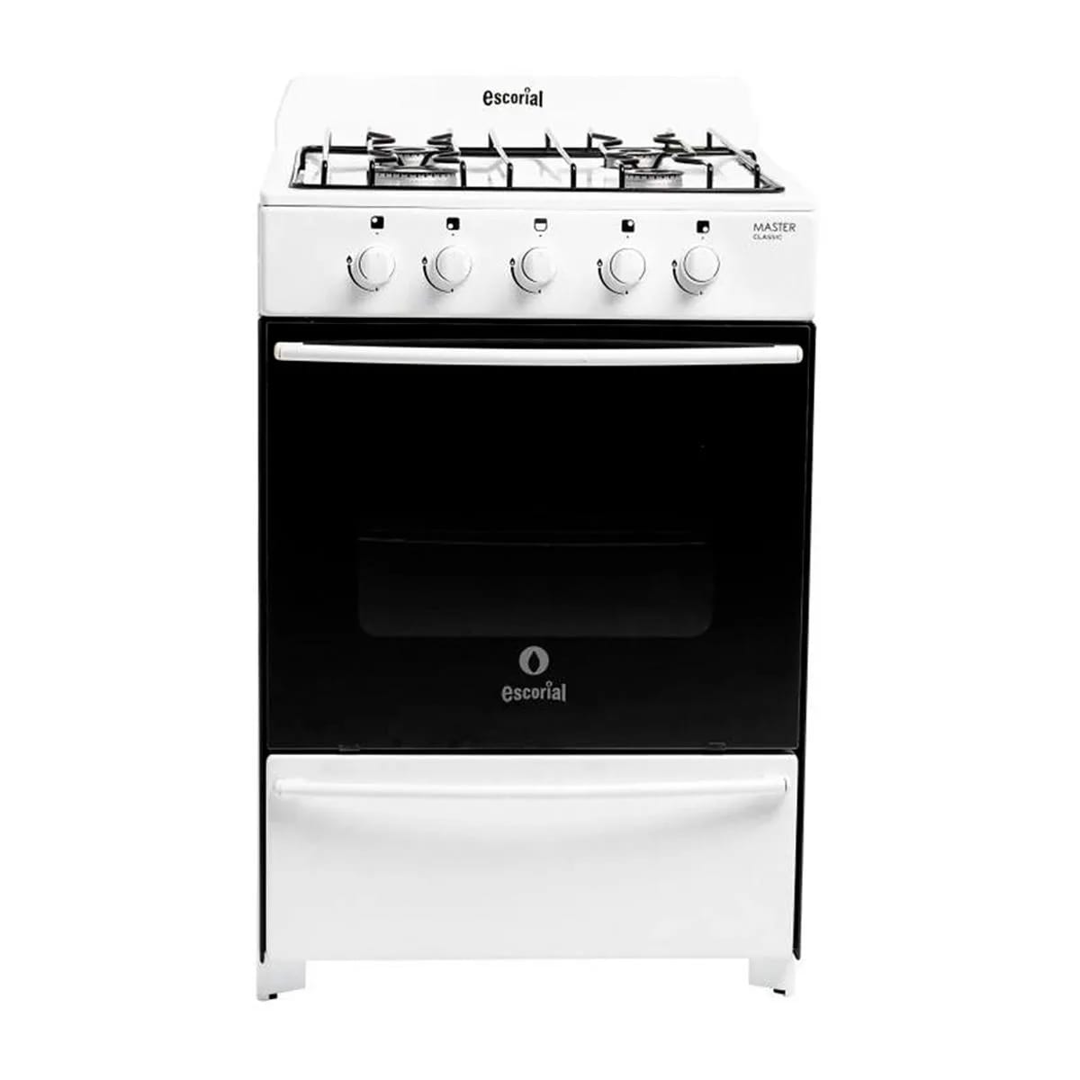 Cocina Escorial Master Classic A Gas 4 Hornallas Blanca Puerta Con Visor Gn