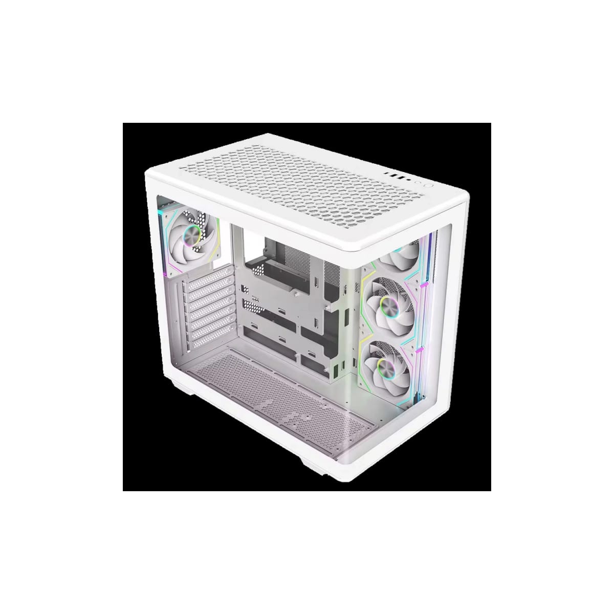 Gabinete Cooler Master Elite 600 Mid Tower 4 Fans ARGB Tempered Glass White sin Fuente