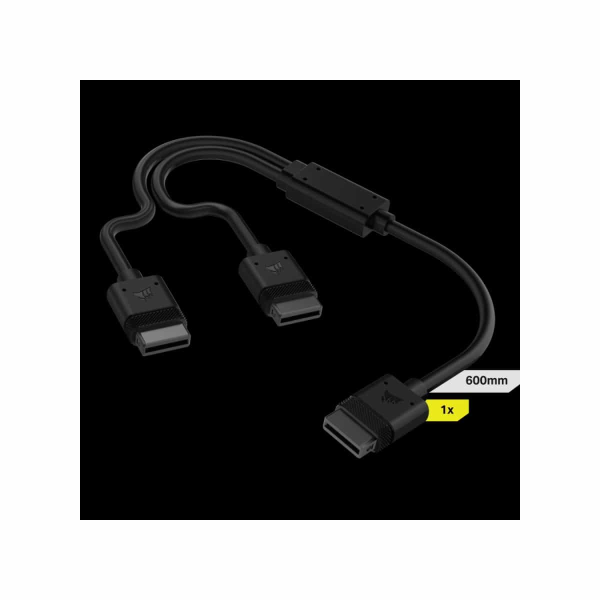 Cable CORSAIR iCUE LINK 1x 600mm tipo Y con conector derecho negro
