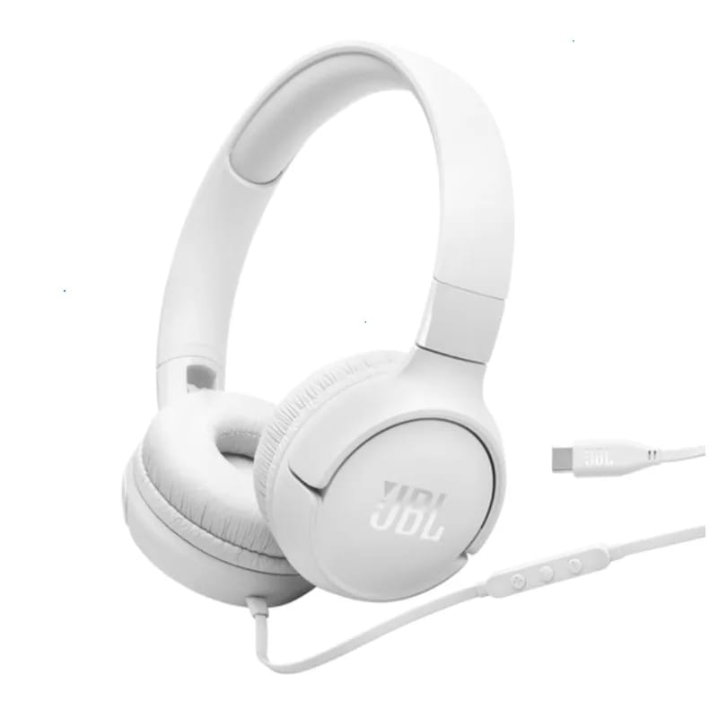 Auricular JBL T520C On-Ear USB C Blanco