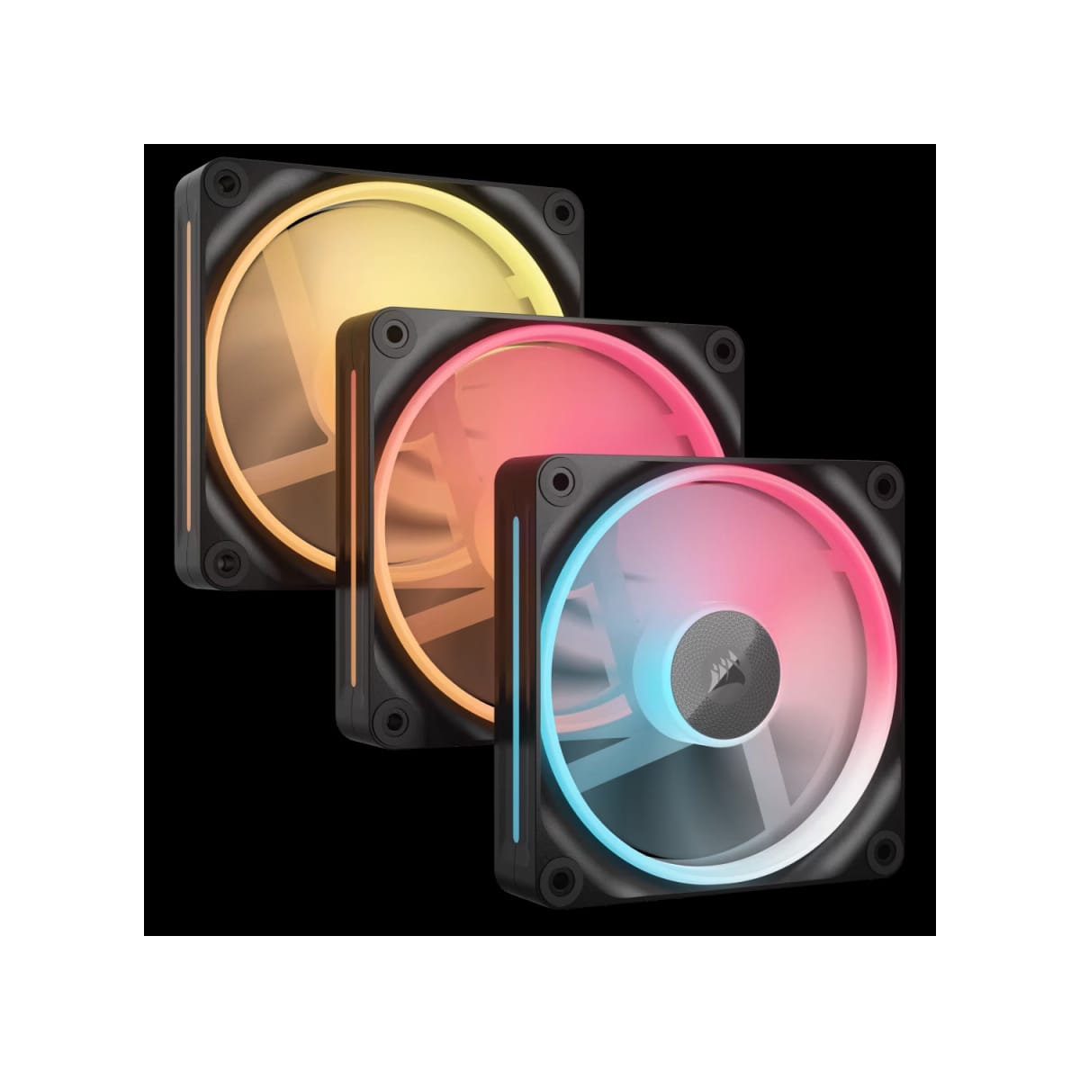 Kit de ventiladores CORSAIR flujo reversible iCUE LINK LX120-R RGB de 120 mm x3 negro