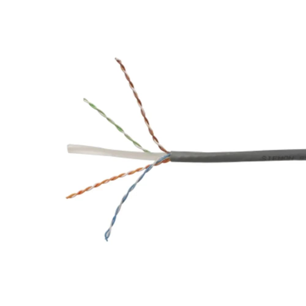 Cable Categoria 6 de 4 pares tendrados solidos UTP CM Gris.Rollo x 305M 24AWG de diametro de cobre