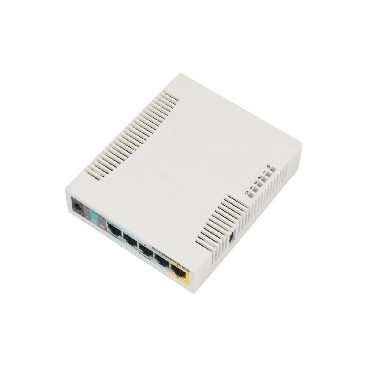 RouterBOARD 951Ui-2HnD with 600Mhz CPU, 128MB RAM, 5xLAN, built-in 2.4Ghz 802b/g/n 2x2 two chain wireless with integrated antennas, desktop case, PSU, RouterOS L4