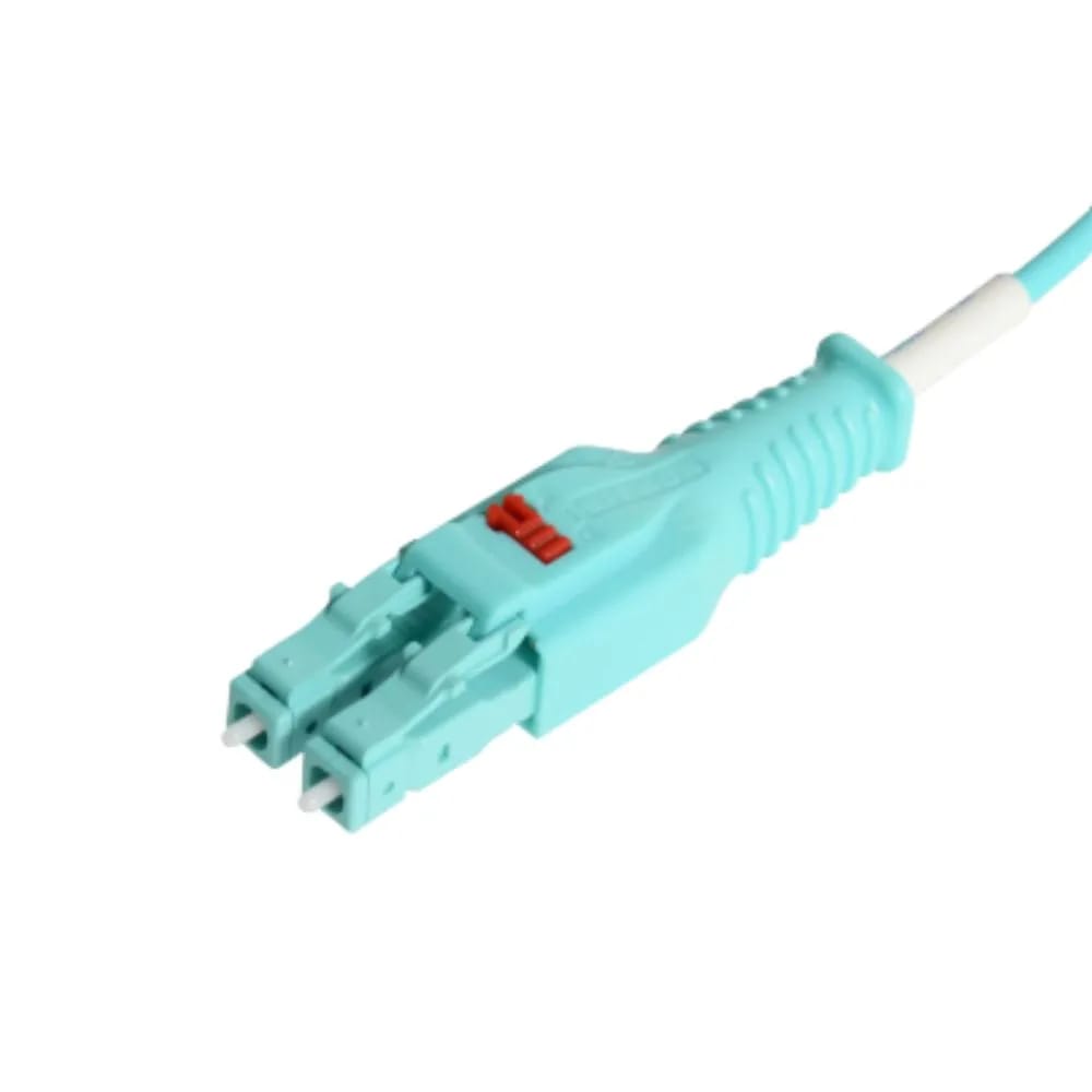 "Fiber, Jumper, Duplex, XGLO, Multimode, LC BladePatch, LC BladePatch, RFP, OM4, 50/125, Aqua, LSOH-3C, 2 Meter"
