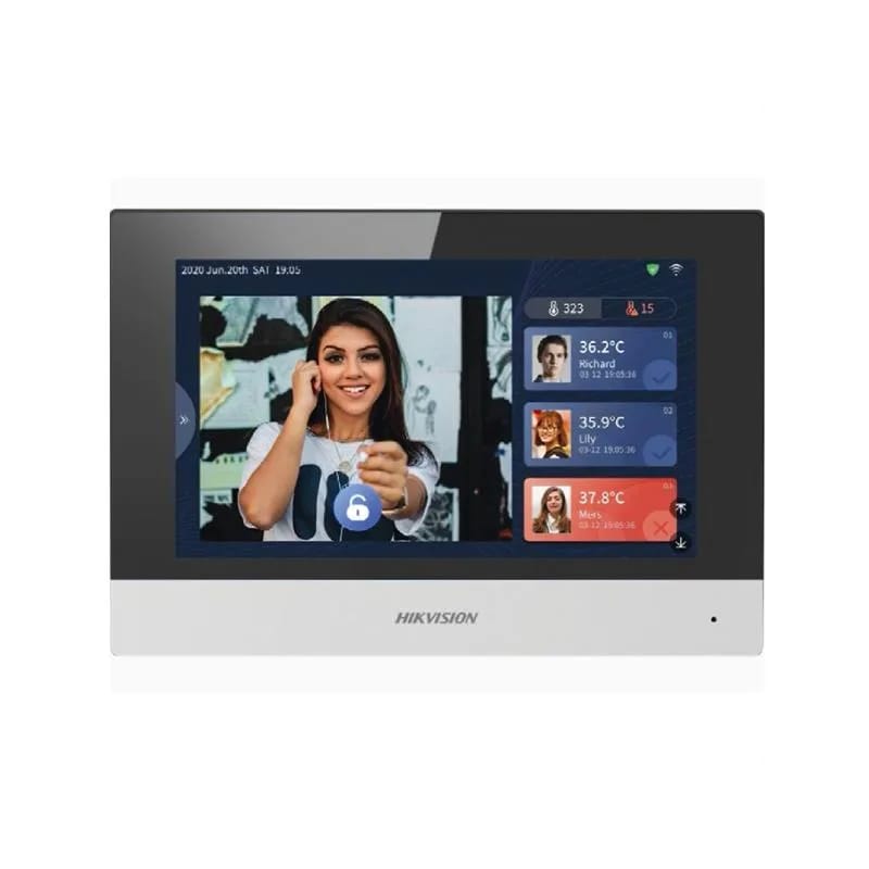 Pantalla monitor Hikvision Android para alertas de temperatura corporal DS-KC001