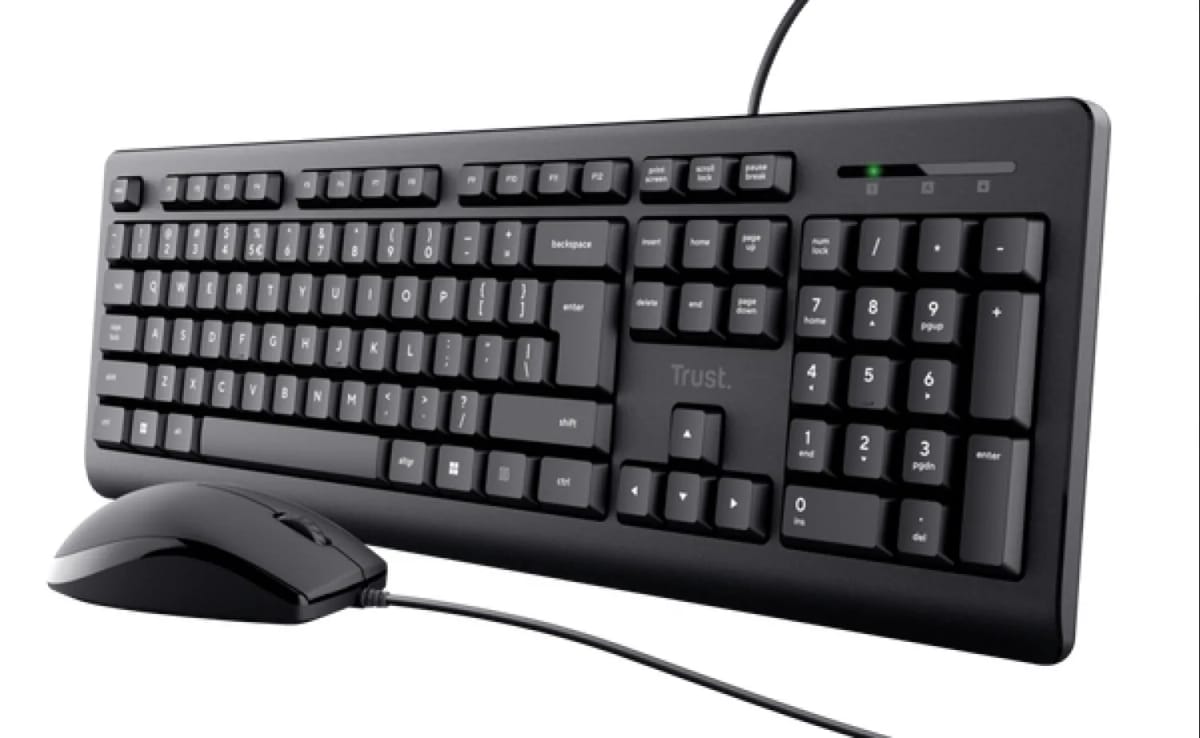 Combo Teclado + Mouse Trust Primo Black USB Silencioso