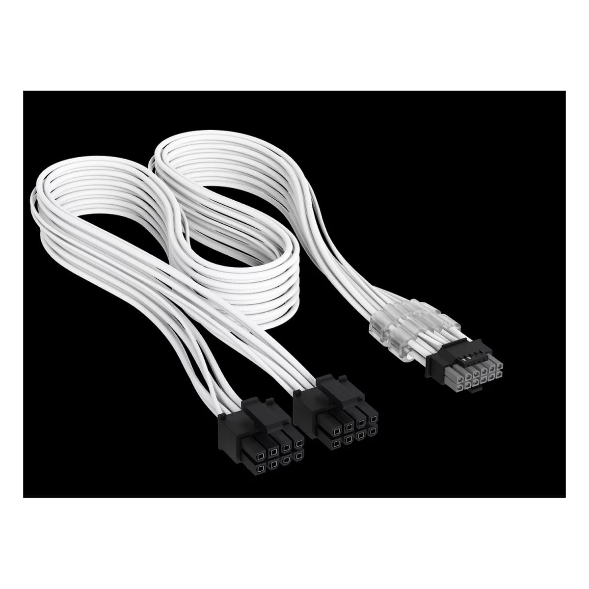 Cable Premium con funda 2x 8-Pin PCIe 12V y 2x6 600W Type 4 Blanco