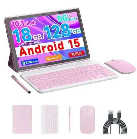 Tablet Coopers CP20 Pro 10”ANDROID 1518GB RAM 128GBTECLADOFUNDAMOUSE y Lapiz-Rosa X003X15E4L