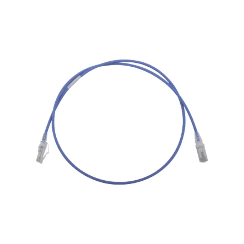 Copper, Patch Cord, RJ45, RJ45, Category 6, UTP, T568A/B, Stranded, CM/LSOH-1, Blue Cable, Clear Boot,03 Feet,28 AWG