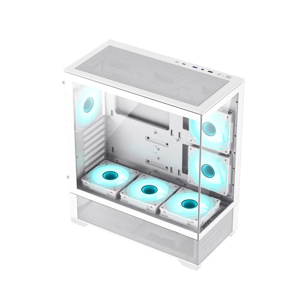 Gabinete GameMax Vista AW Blanco E-ATX 6 fans ARGB