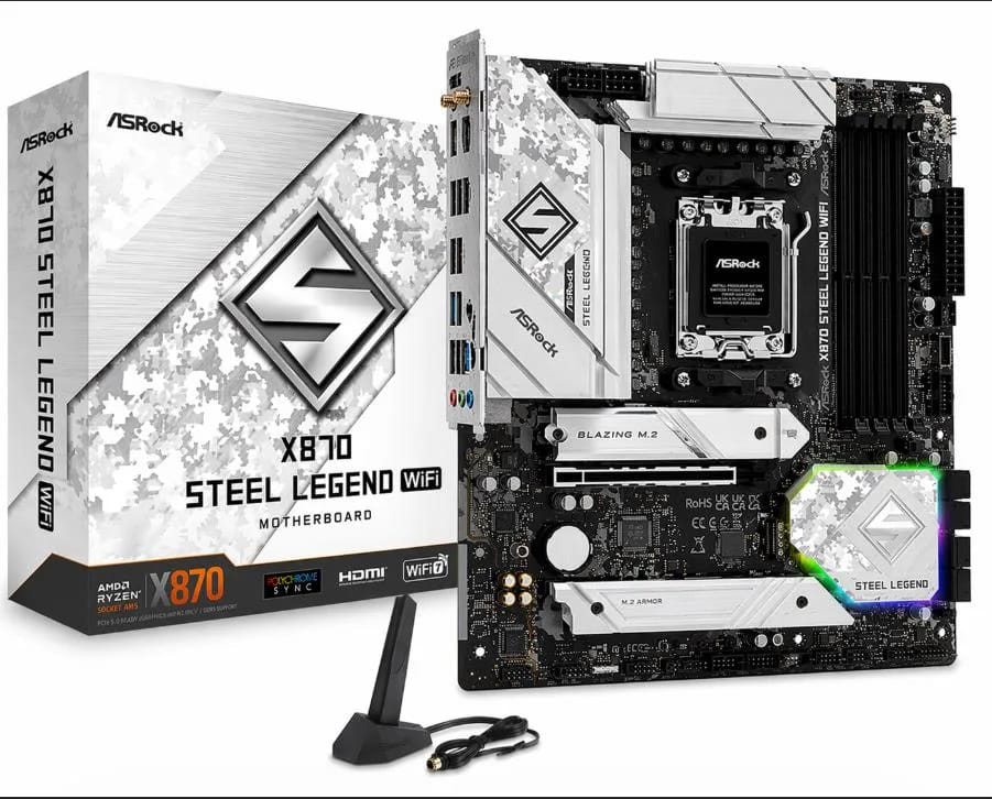 Motherboard (AM5) Asrock X870 Steel Legend WIFI DDR5 (MB-X870 Slwifi) (90-MXBPJ0-A0UAYAZ)
