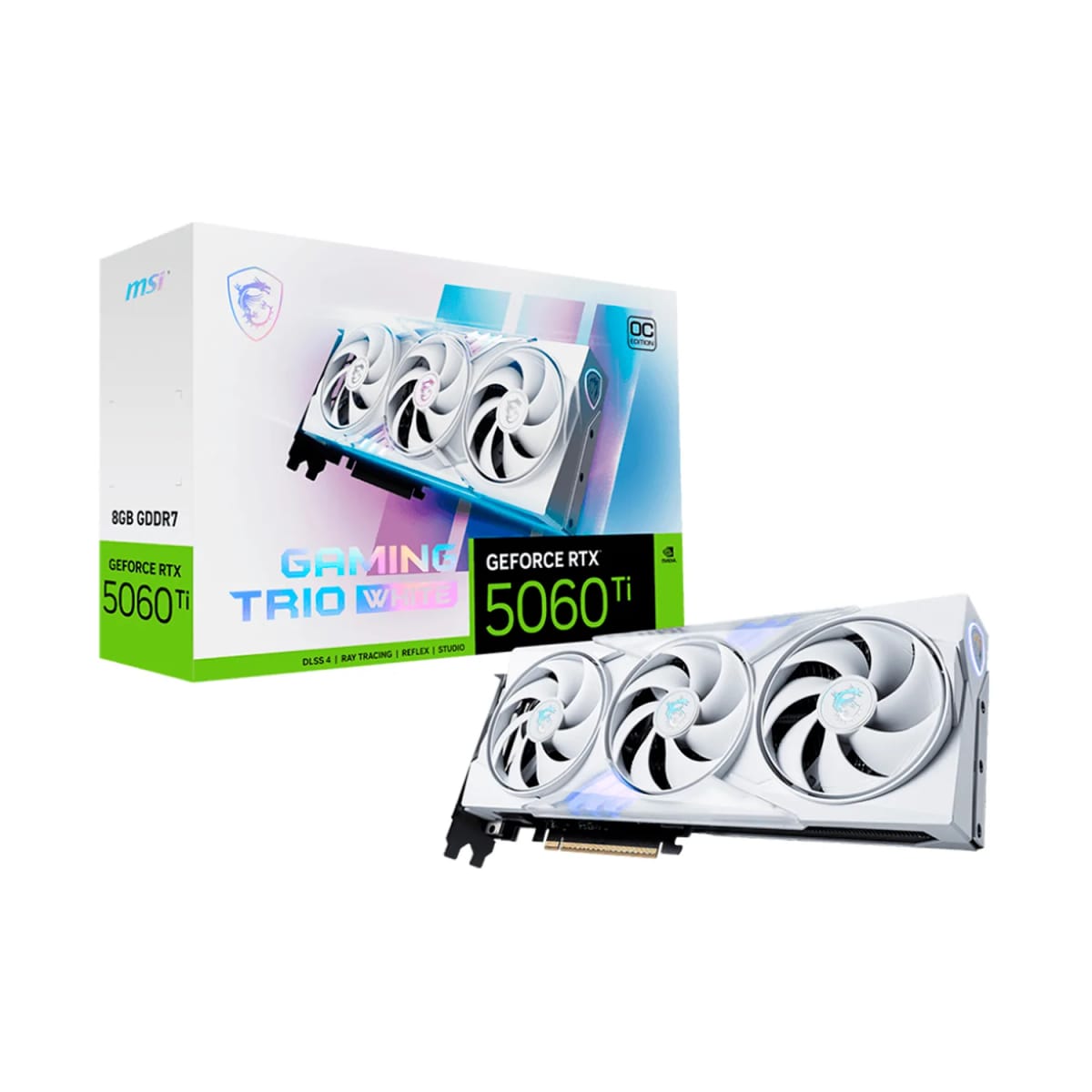 Placa de Video MSI GeForce RTX 5060 Ti 8G GAMING TRIO OC WHITE GDDR7 128-bit 912-V536-028
