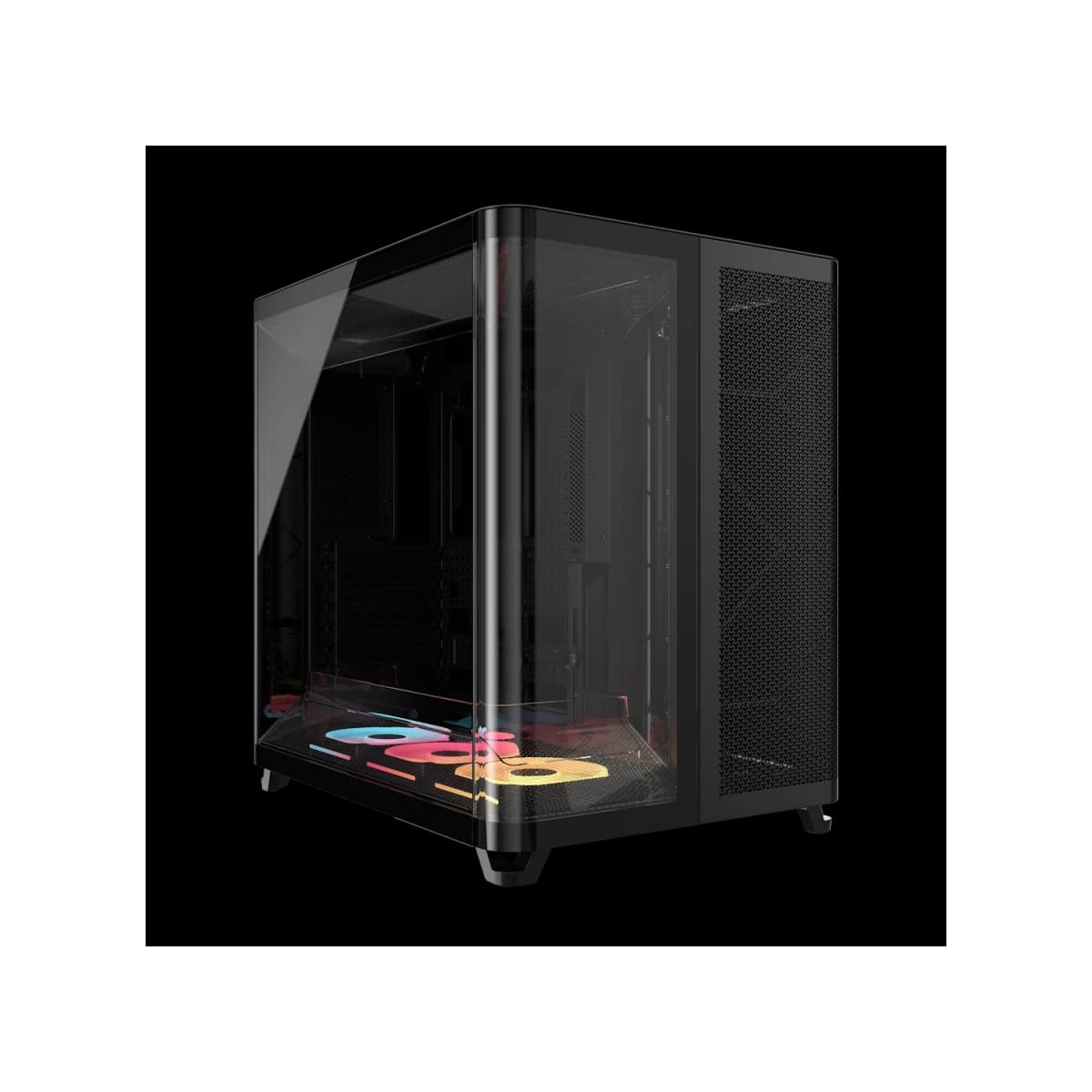 Gabinete CORSAIR AIR 5400 LX-R RGB iCUE LINK Mid Tower con triple cámara Negro