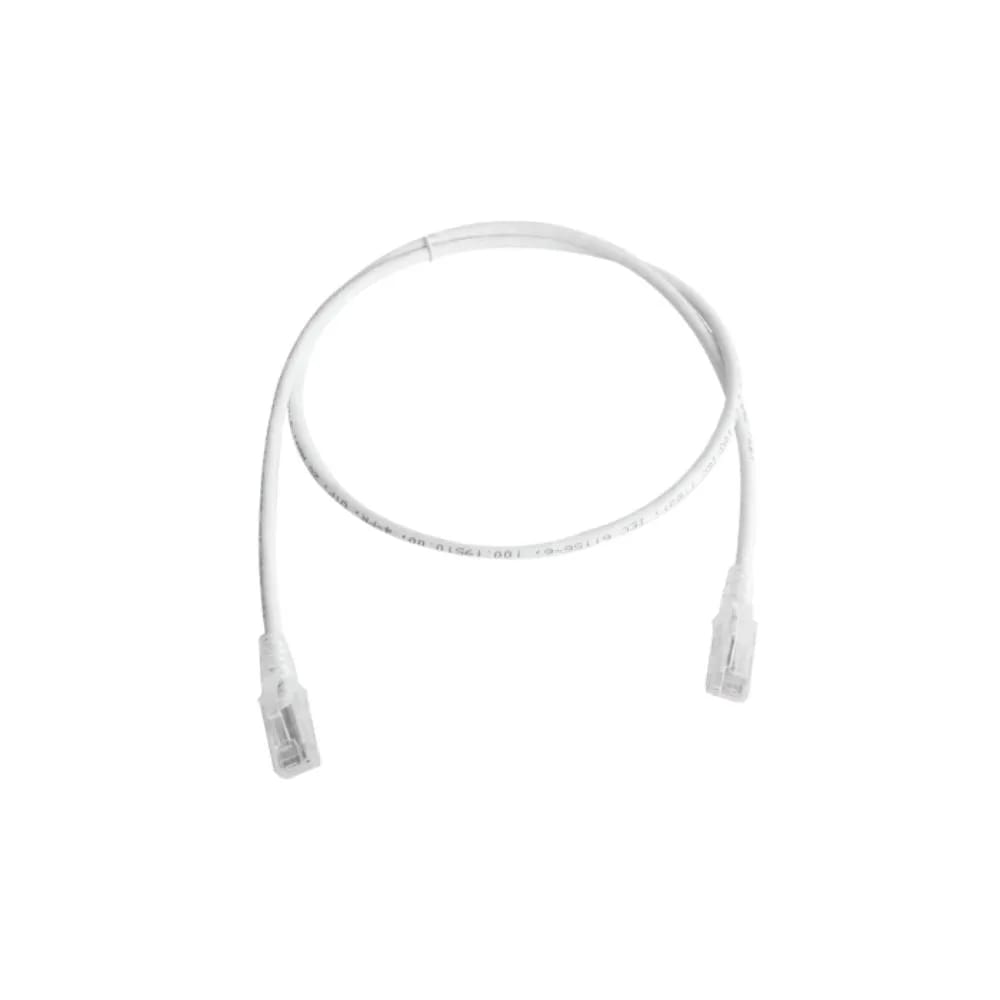 Copper, Patch Cord, RJ45, RJ45, Category 6, UTP, T568A/B, Stranded, CM/LSOH-1, White Cable, Clear Boot,03 Feet,28 AWG