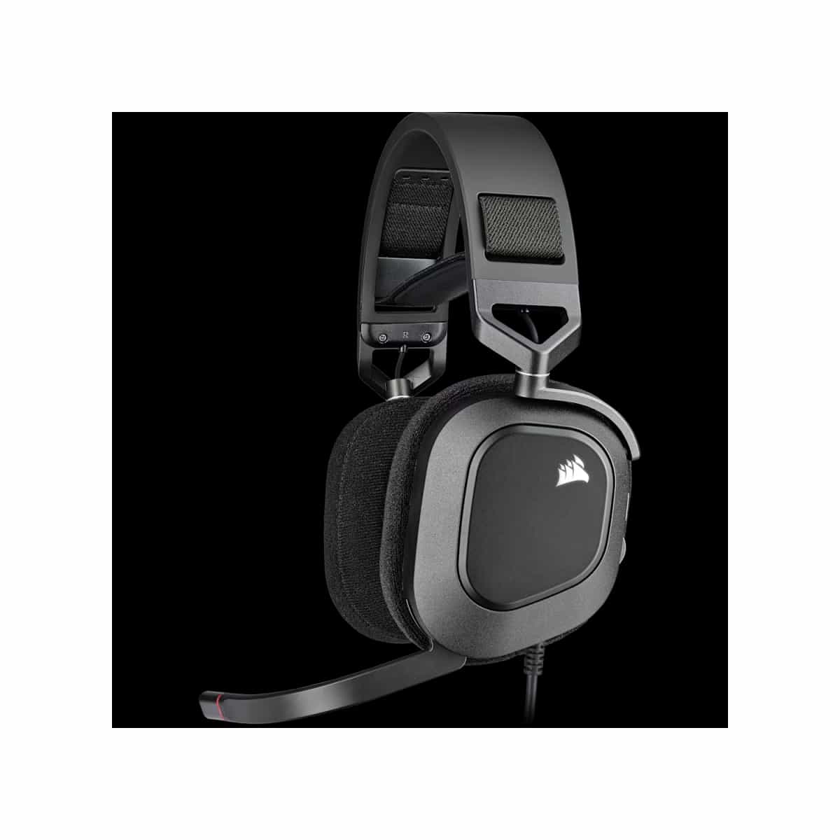 Auricular gaming cableado Corsair HS80 RGB USB, carbón