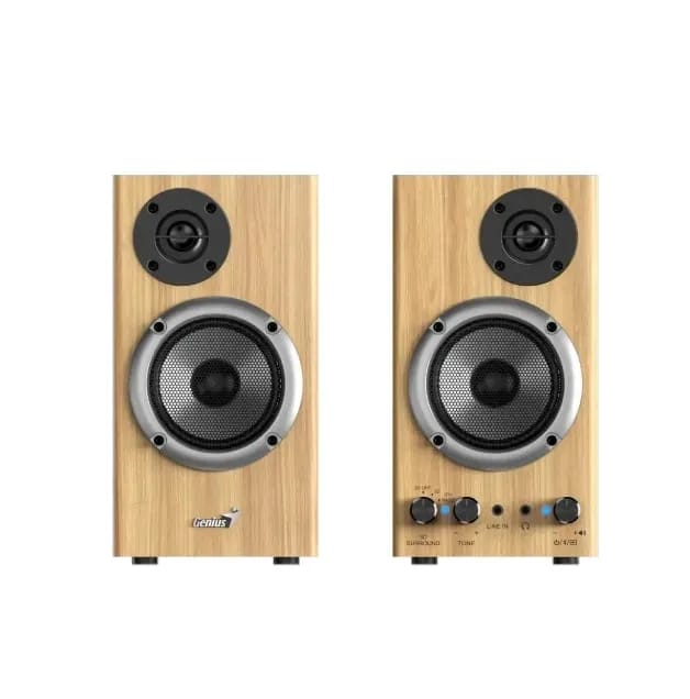 Parlantes Bluetooth Genius SP-HF520 de madera Pine Wood 100-240V