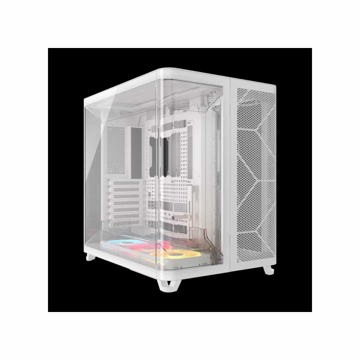 Gabinete CORSAIR AIR 5400 LX-R RGB iCUE LINK Mid Tower con triple cámara Blanco