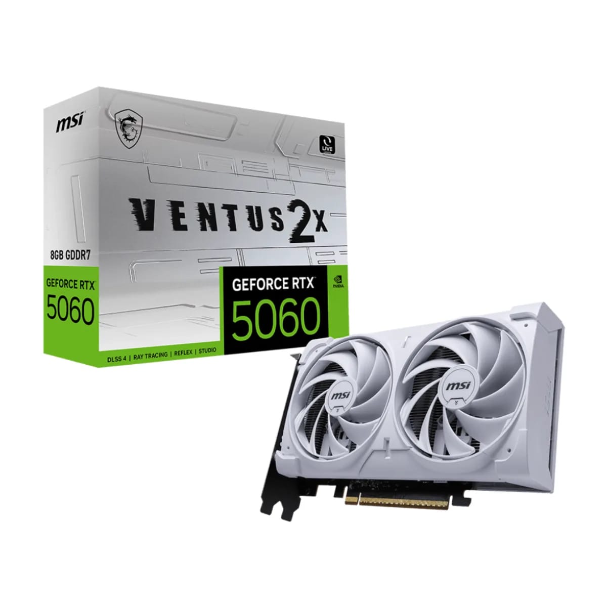Placa de video MSI GeForce RTX 5060 8G VENTUS 2X OC WHITE