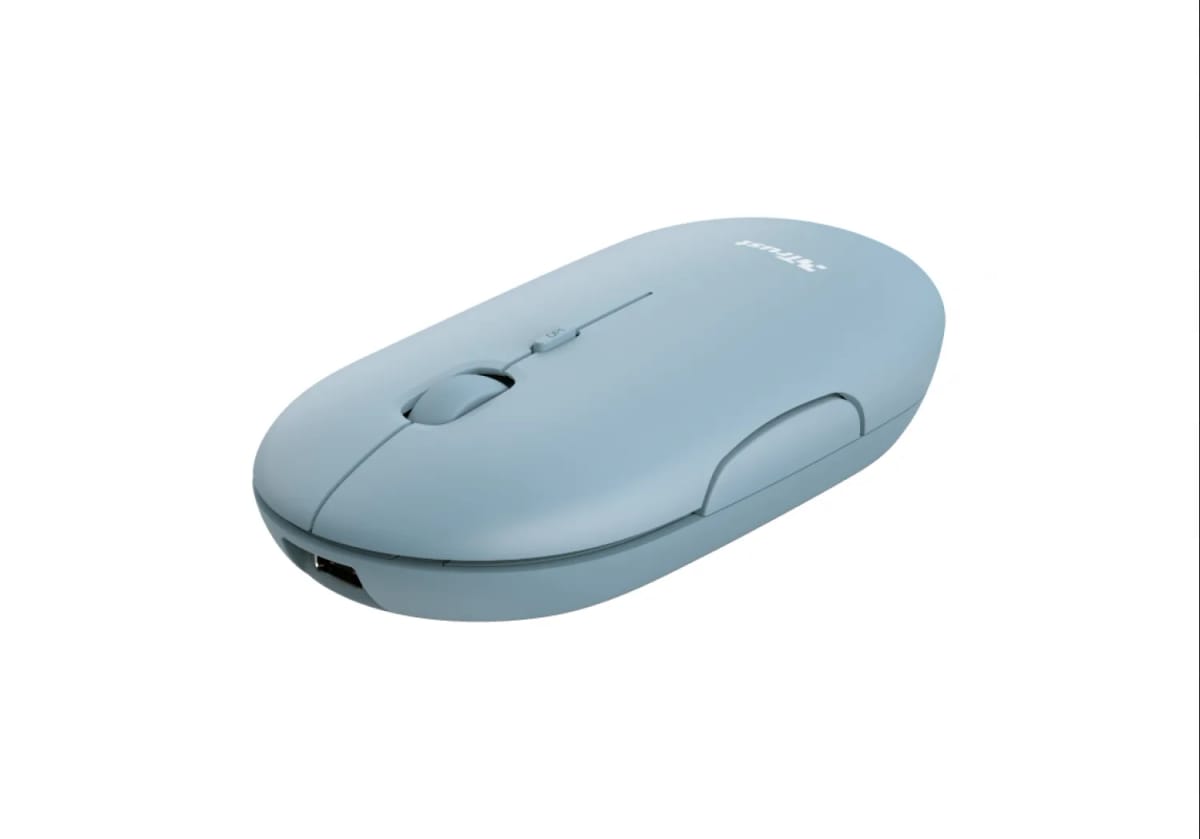 Mouse Trust Puck Wrl Recargable Blue