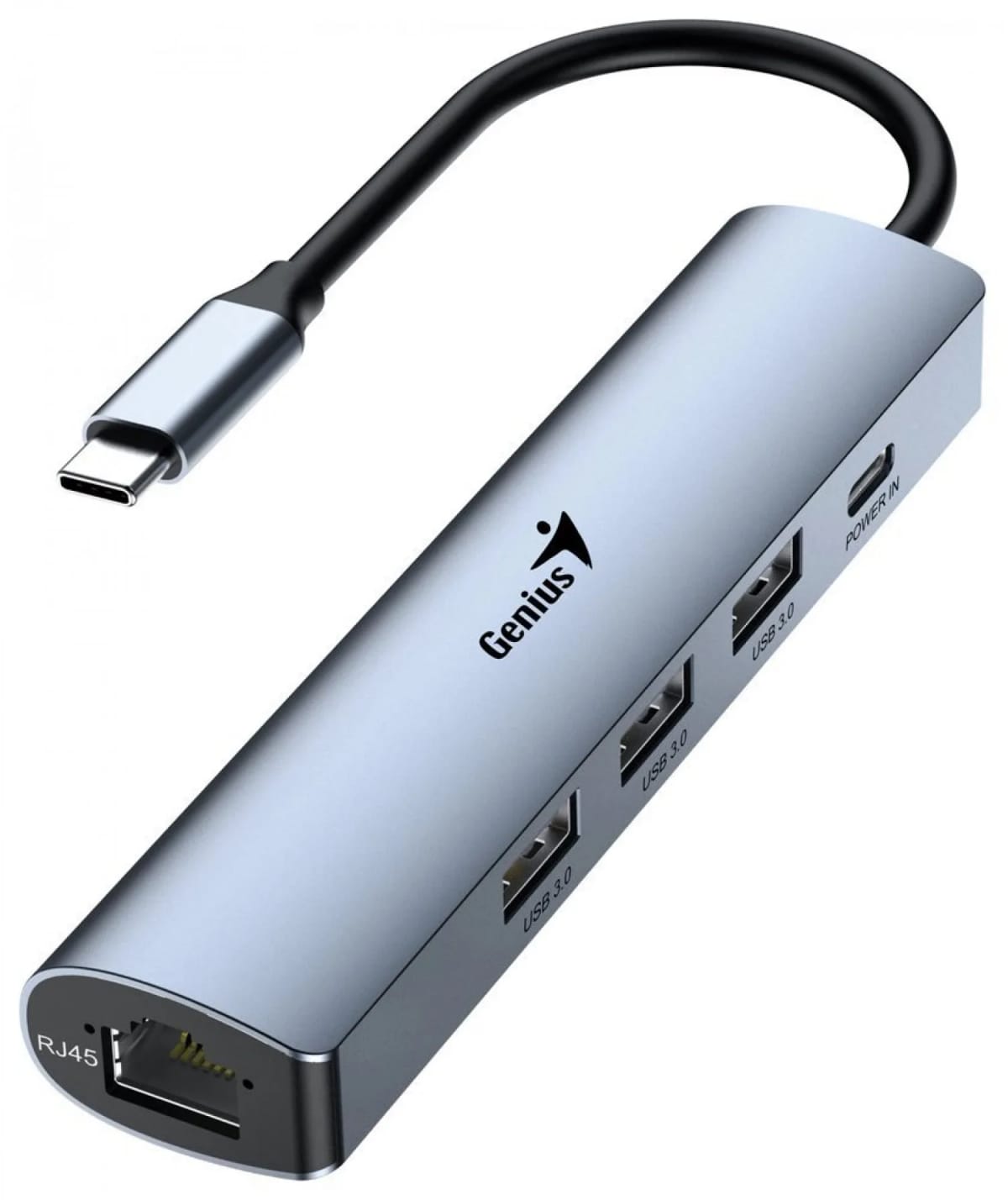Hub USB-C Genius UH-545 a 1 USB-C, 3 USB-A y RJ45 Ethernet Gigabit