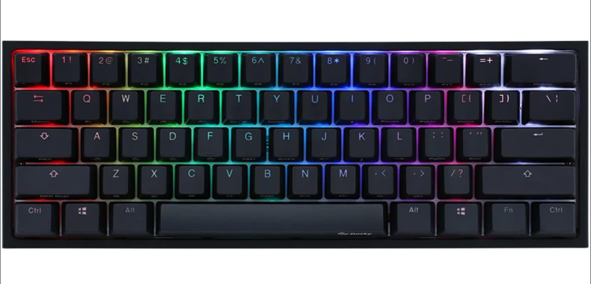 Teclado Gamer Ducky One 2 Mini RGB Kailh Box Brown Swicht Double-Shot Pbt Mecanico