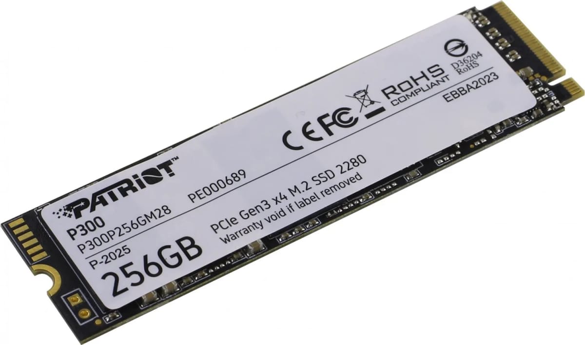 Disco SSD Patriot P300 256 GB M.2 2280 Pcie GEN3 X4 PE000689