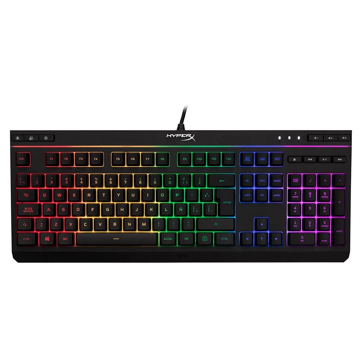 Teclado gamer HyperX Alloy Core RGB español latinoamericano Negro