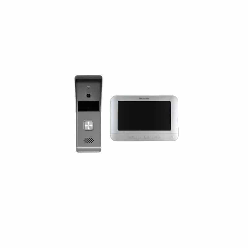 Kit videoportero Hikvision 1080p frente metálico y pantalla 7" DS-KIS203T