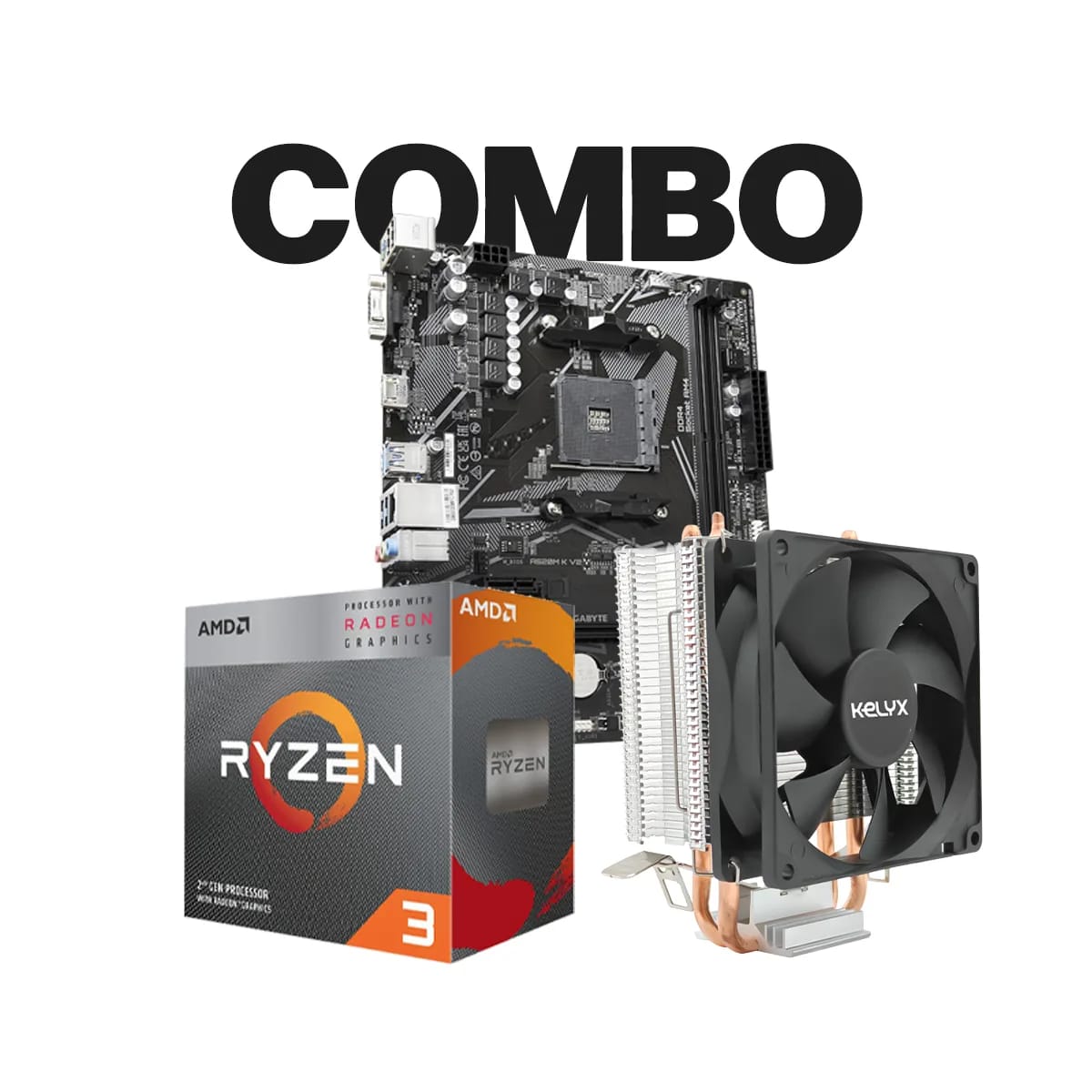Pc Kelyx MB GIGA A520M K V2 / Procesador AMD Ryzen 3-3200G Tray / CPU Cooler Kelyx