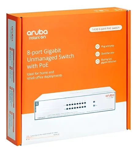 Switch Aruba Instant On 1430 8 puertos Gigabit PoE 64W R8R46A