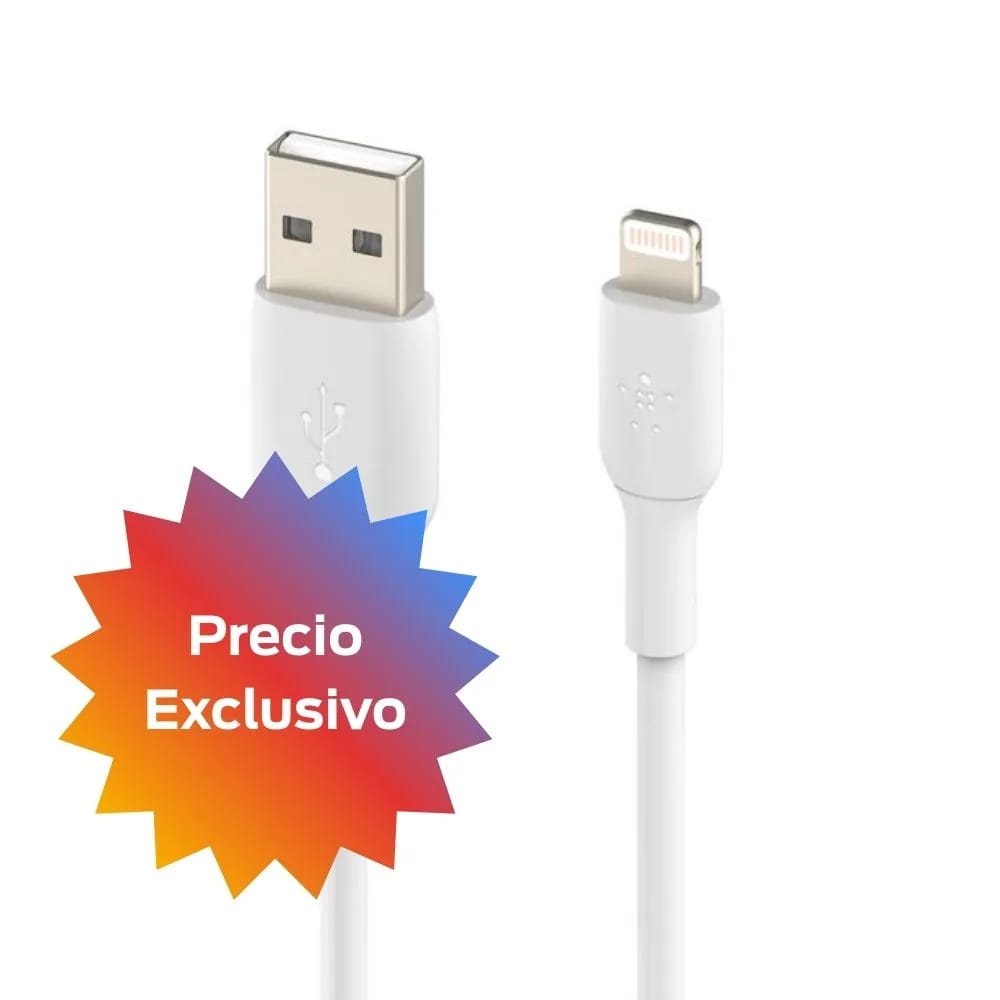 Cable Belkin Lightning to USB-A BOOST CHARGE (3mt, blanco)