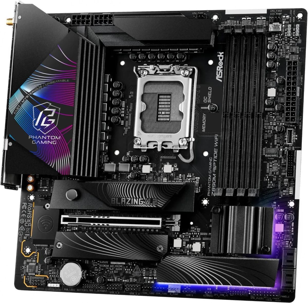 Motherboard ASROCK (LGA1851) Z890M PHANTHOM GAMING RIPTIDE WIFI