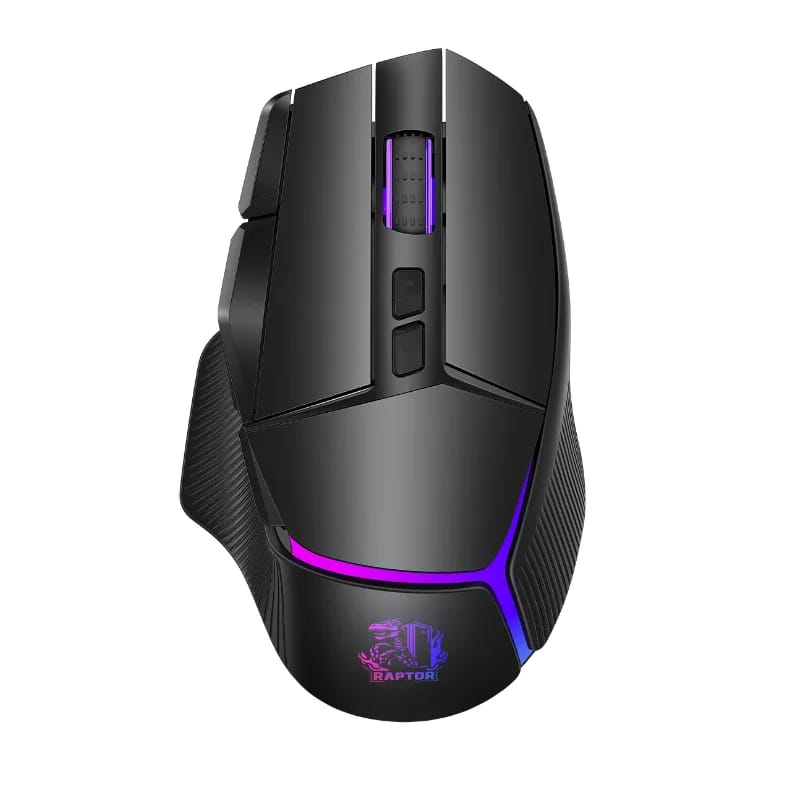 Mouse Gamer Raptor Storm Grip Wireless 9 botones 24000dpi retroiluminado con soft Black