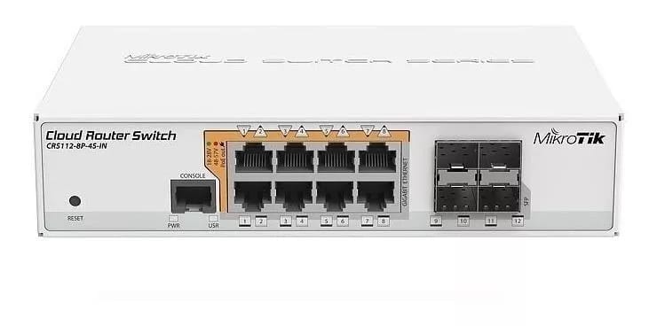 Router Mikrotik SW CRS112-8P-4S-IN 8 Puertospoe 160 Watts 128 MB RAM