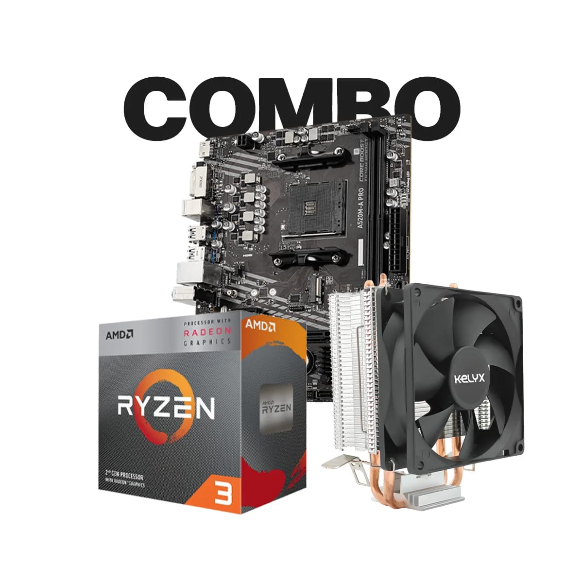 Pc Kelyx MB MSI A520M-A PRO / Procesador AMD Ryzen 3-3200G Tray / CPU Cooler Kelyx