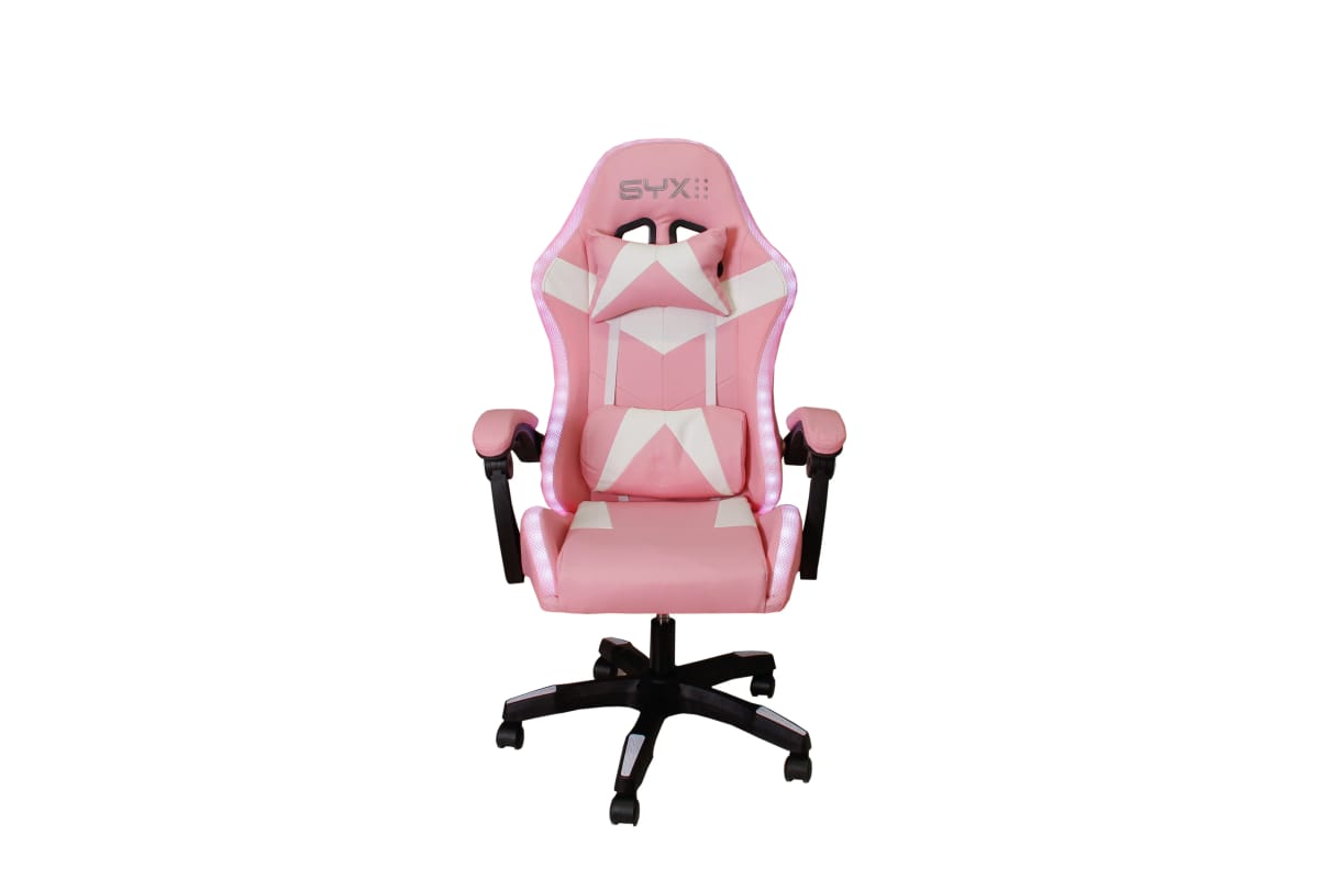 Silla Gamer Syx GC-S02 Pk Wh Rosa Blanco RGB