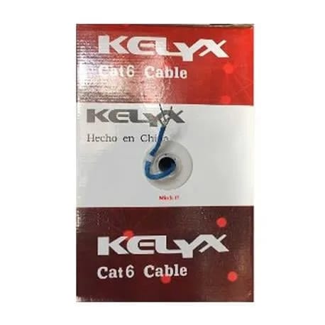Cable UTP Kelyx Cat 6 interior rollo 305 metros CCA 23 AWG gris