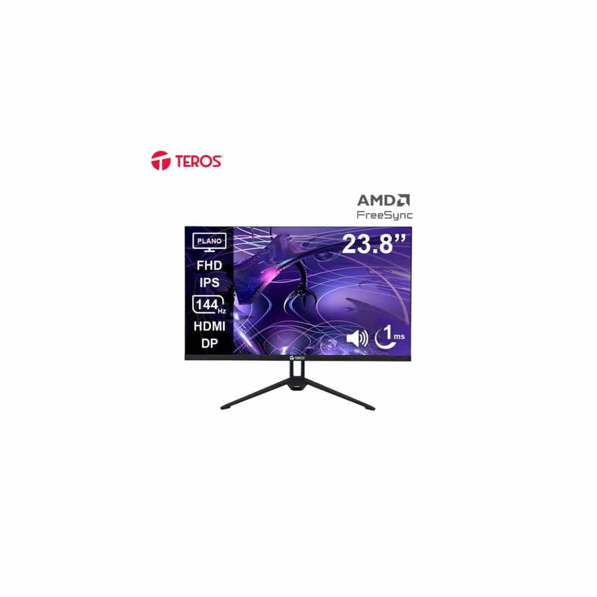 Monitor Teros TE-2417S Gaming 23,8" Plano IPS FHD (1920X1080) 144Hz 1ms Ficha USA