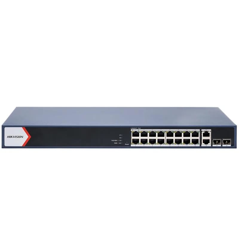 Switch Hikvision smart-managed 16 puertos Gigabit PoE + 2 uplink + 2 SFP DS-3E1520P-EI