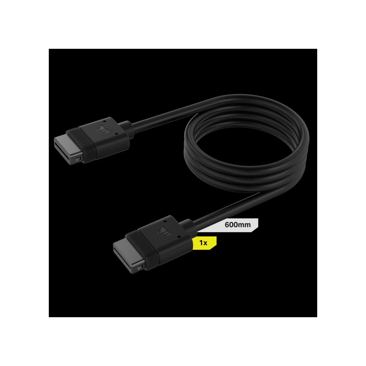 Cable CORSAIR iCUE LINK 1x 600mm con conector derecho negro