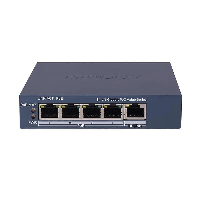 Switch PoE Hikvision 5 puertos Gigabit 4 PoE 60W DS-3E0505P-E/M (B)