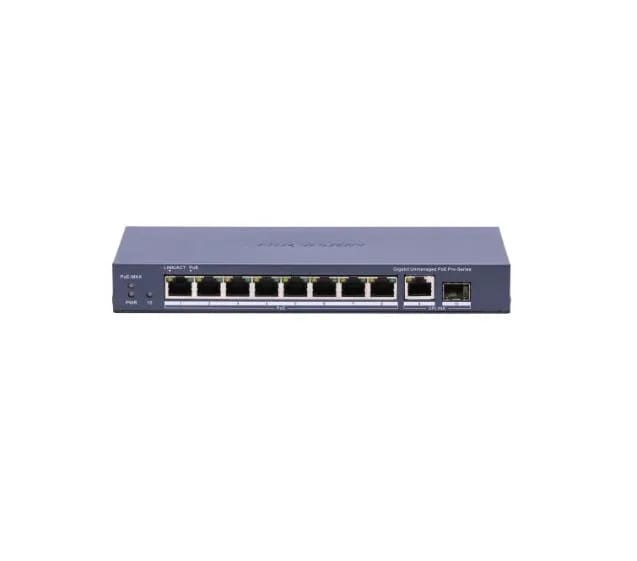 Switch PoE Hikvision 8 puertos Gigabit PoE+ + 1 uplink + 1 SFP DS-3E0510P-E (B)
