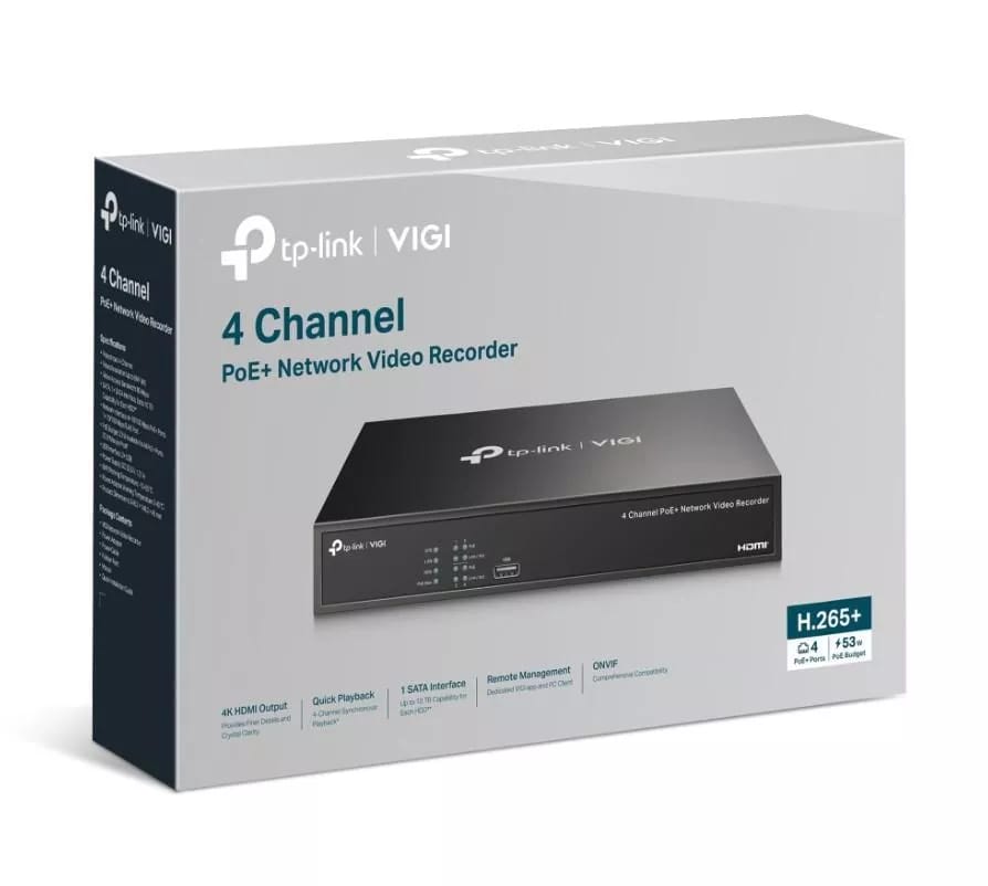 Vigi NVR 4 CN POE+ 53W 1 Bahia SATA
