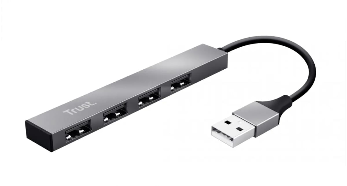 Trust Halyx Mini Hub USB 4 Puertos Aluminio